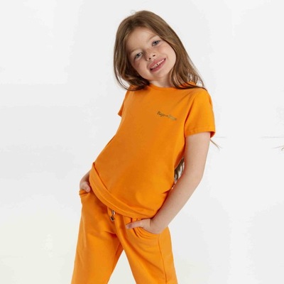 T-shirt dziewczęcy, pomarańczowy, Tup Tup, r. 140