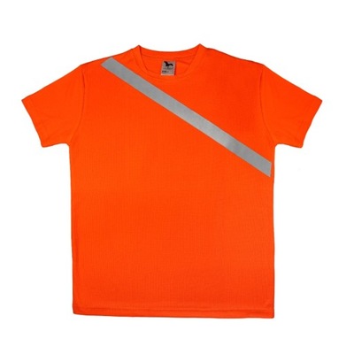 Koszulka T Shirt Odblaskowy Męski Pomarańczowy r. L
