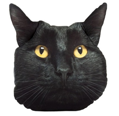 PODUSZKA 3D poducha z KOTEM kot czarny GŁOWA koty