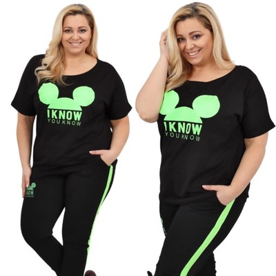 Dres z Myszką Miki XL/2XL zielony plus size