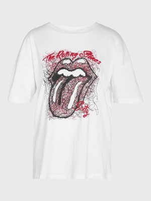 Noisy May T-Shirt Ida 27021529 Biały Loose Fit