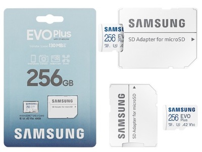 KARTA MICRO SD SAMSUNG EVO PLUS 256GB 130MB/S V30