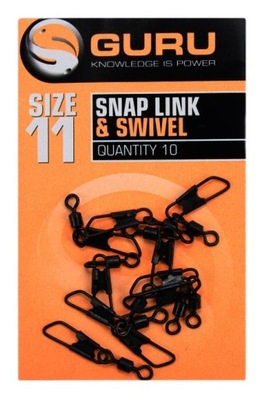 Krętlik Z Agrafką Swivel Snap Roz 11 Guru 10sztuk