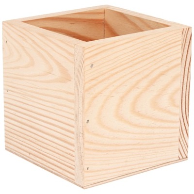 Drewniane pudełko, pojemnik na kredki DECOUPAGE