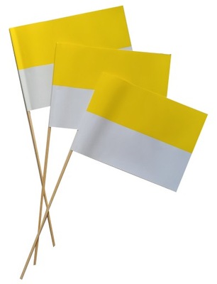 FLAGA PAPIEROWA PAPIESKA BIAŁO-ŻÓŁTA 5 szt 14x20cm