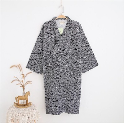 New Men's Gauze Cotton Robe Loose