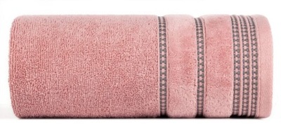Ręcznik 30x50 pudrowy różowy z ozdobną bordiurą Amanda