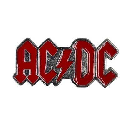 Metalowa Przypinka ACDC Pin Hard Rock Czerwono Srebrna