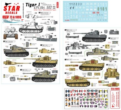 Star Decals 72-A1095 1/72 Tiger I. sPzAbt 502 # 1