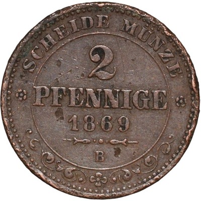 Saksonia 2 pfennige 1869