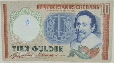 15.Holandia, 10 Guldenów 1953, P.85, St.3+