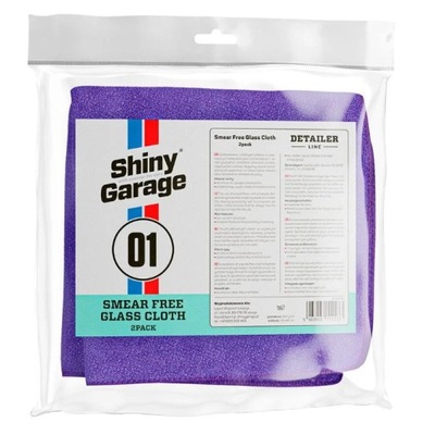 Shiny Garage Smear Free Glass Cloth 2pac mikrofibr do szyb i lusterek