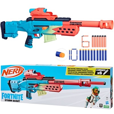 NERF FORTNITE SNIPERKA PIŠTOLE STORM SCOUT +CELOWNIK a ŠÍPKY