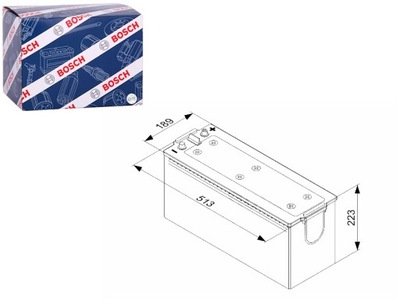 AKUMULIATORIUS 12V 140AH 800A T4 L + 1 513X188X223 B00 PALEIDIMO BOSCH 