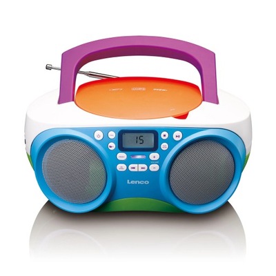 BOOMBOX RZENOŚNY STEREO RADIOODTWARZACZ PŁYTY CD MP3 RADIO FM USB KOLOROWY