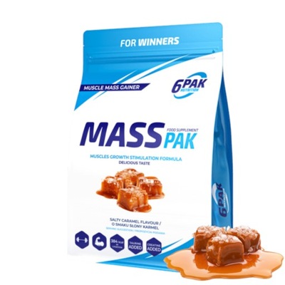 6PAK Nutrition Mass Pak gainer 3000g słony karmel