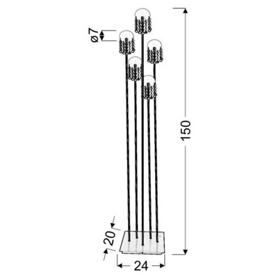 Luxor lampa 5*20W G4 nikiel mat