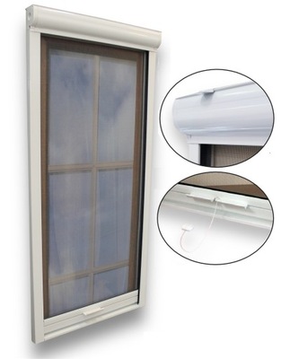 Moskitiera zwijana okno dachowe biel do 80x220