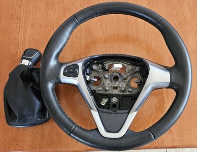 STEERING WHEEL FORD FIESTA B-MAX TRANSIT COURIER LEATHER CONTROL NIEB. PODS  