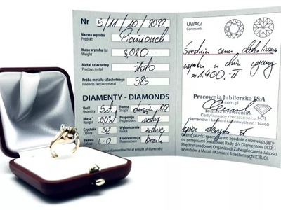 PIERŚCIONEK 585 3.02G !!! 0,03 CT BRYLANTY