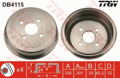 БАРАБАН ТОРМОЗНОЙ ЗАД ПОДХОДИТ DO: AUDI 100 C3, 80 B4; FORD ESCORT V; RENA