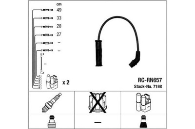 Набор трубопровод зажигания ngk 7198 фото №1