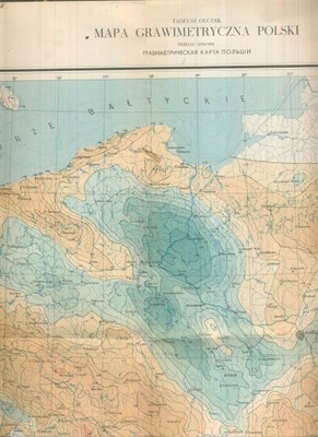 Mapa grawimetryczna Polski; 1:2.000.000; 45x57 cm; 1951