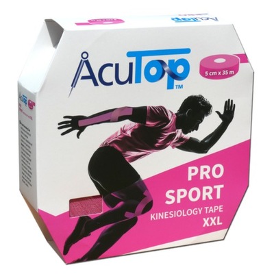 DUŻA ROLKA KINESIO ACUTOP PRO SPORT 35 METRÓW - MOCNY KLEJ TAŚMA RÓŻOWA