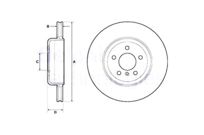 DELPHI ДИСКИ ТОРМОЗНЫЕ ТОРМОЗНЫЕ 2 ШТУКИ. ЗАД BMW 5 F10 5 F11 5 GRAN TURISMO F07