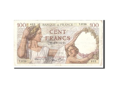 Banknot, Francja, 100 Francs, 1939, 1939-10-26, EF