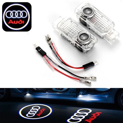 LOGO LED LAMPKI X2 DRZWI AUDI A3 8L 8P A7 Q3 Q5 Q7 TT A4 B6 B7 A6 C5 C