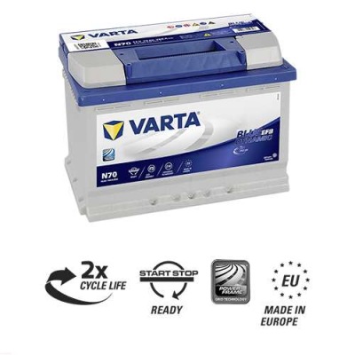 Аккумулятор varta efb 70ah 650a n70 запуск стоп фото №1