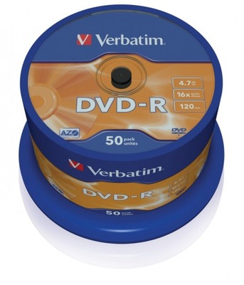 VERBATIM DVD-R 16x 4.7GB 50P CB 43548
