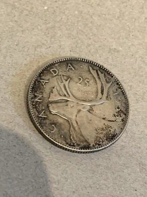 25 CENTÓW 1953 KANADA SREBRO ELŻBIETA II CANADA