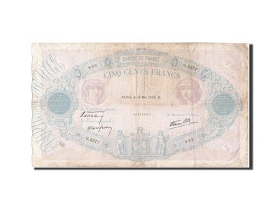 Banknot, Francja, 500 Francs, Bleu et Rose, 1939,