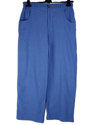Niebieskie proste spodnie lato 100% bawełna M 38