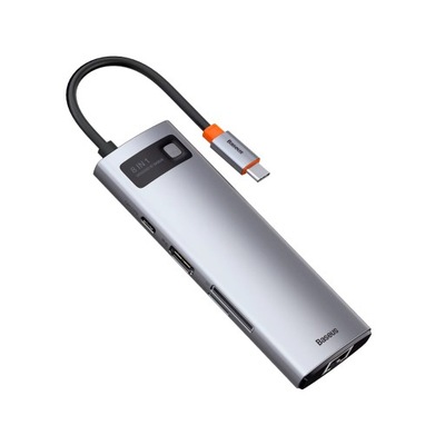 Adapter HUB USB-C - HDMI 4K Baseus Metal Gleam Series 8-in-1 (CAHUB-CV0G)