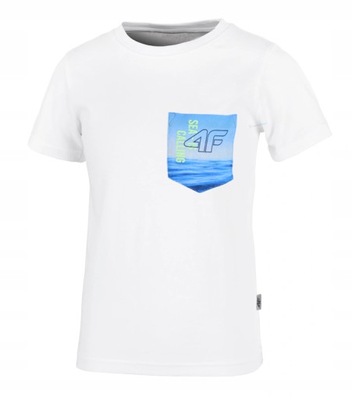 4F JUNIORSKI T-SHIRT KOSZULKA BAWEŁNA / 140