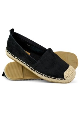 Klasyczne czarne espadryle damskie r.39