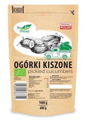 Ogórki kiszone bio 1 kg (600g) (doypack) bio planet