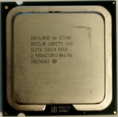 Intel C2D E7500, Cache 3MB, 2,93GHz, FSB 1066MHz