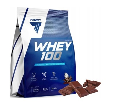 TREC WHEY 100 2275 g BIAŁKO PROTEINY WPC SERWATKA CZEKOLADA