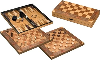 Philos 2522 3 w 1; szachy, backgammon, warcaby, drewno