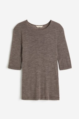 H&M 40/L t-shirt wełna merynosowa