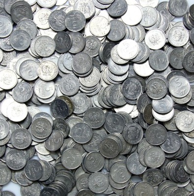 Polska RRL - monety - 5 Groszy z lat 1958-1972 - zestaw 100 sztuk monet