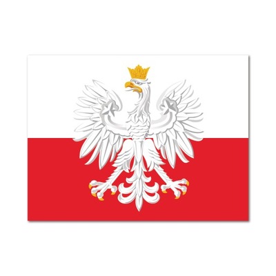 Naklejka ODBLASKOWA - ADR 30x40cm - Flaga Polski z Godłem