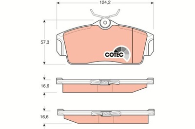 КОЛОДКИ ДИСКОВЫЕ ТОРМОЗНОЕ - КОМПЛЕКТ COTEC GDB3168 фото