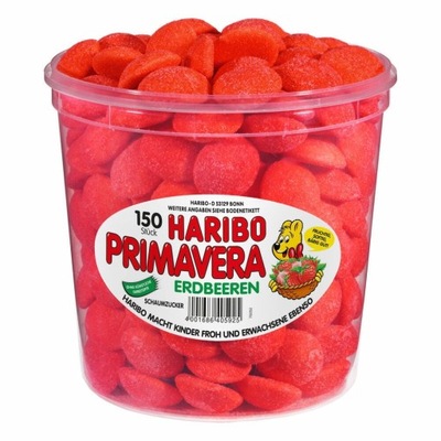 Haribo Primavera Erdbeeren Maxi żelki truskawki 150 szt 1050 g