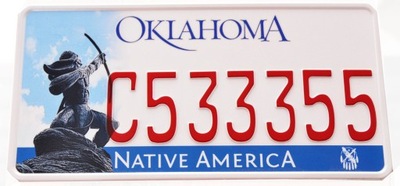 Amerykańskie tablice rejestracyjne USA OKLAHOMA