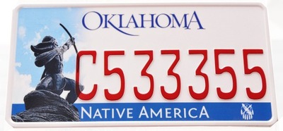 OKLAHOMA AMERYKANSKIE TABLICE DE REGISTRO EE.UU.  